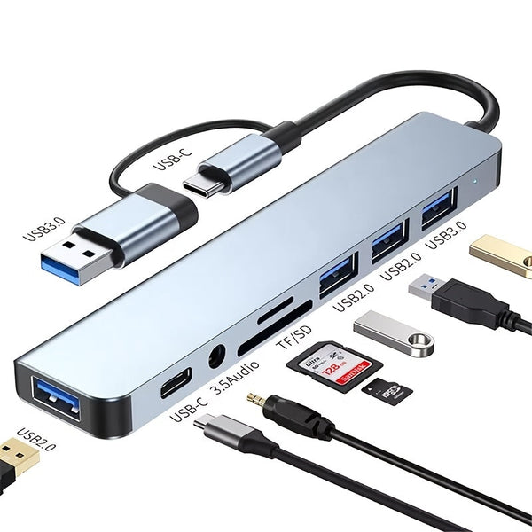 Hub USB-C 8-en-1 Station d'Accueil Multi-Ports | Prix au Maroc | R-PHONE